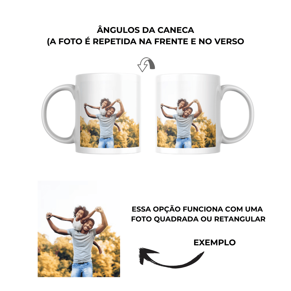 Caneca Personalizada com Foto Frente e Verso