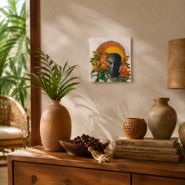 Azulejo decorativo da Zazulê com a arte Andar com Fé – Gilberto Gil