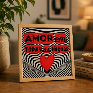 Quadro em azulejo com a palavra amor