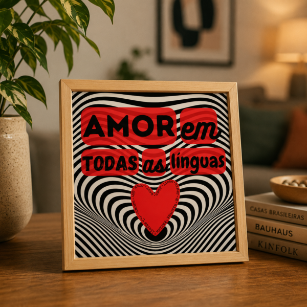 Quadro em azulejo com a palavra amor