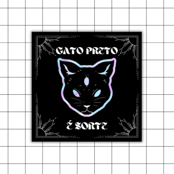 Azulejo Decorativo - Gato Preto é Sorte