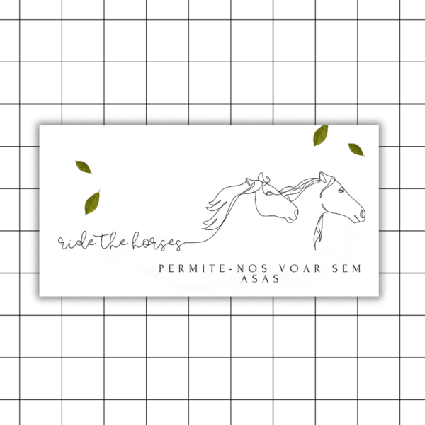 Azulejo Decorativo - Ride the Horses - Branco