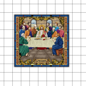 Azulejo Decorativo Santa Ceia – Base de Madeira ou Moldura