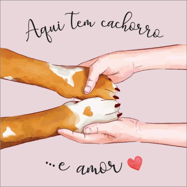 Azulejo Decorativo Aqui Tem Cachorro e Amor – Dupla face ou Moldura