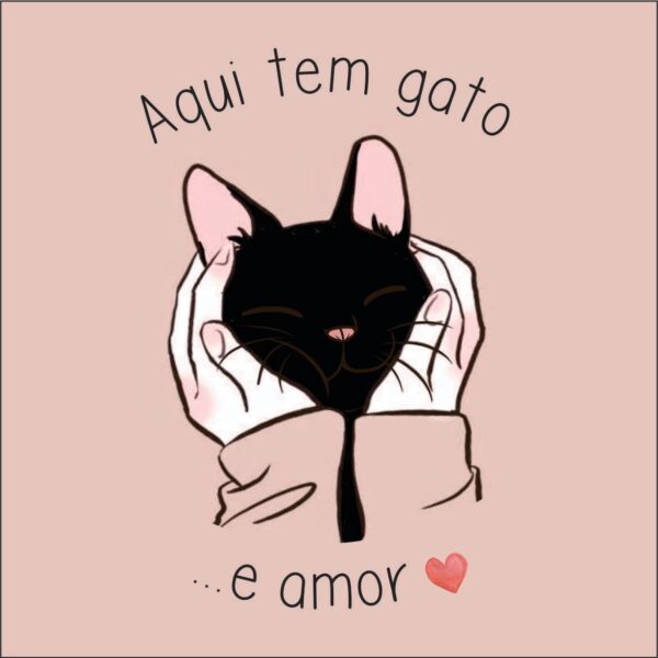 Arte do azulejo decorativo Aqui Tem Gato e Amor