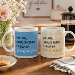 Combo Caneca Personalizada Vó e Vô com Foto