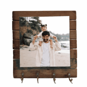 Porta-Chaves Personalizado com Foto – Azulejo 20×20 e Moldura Ripada