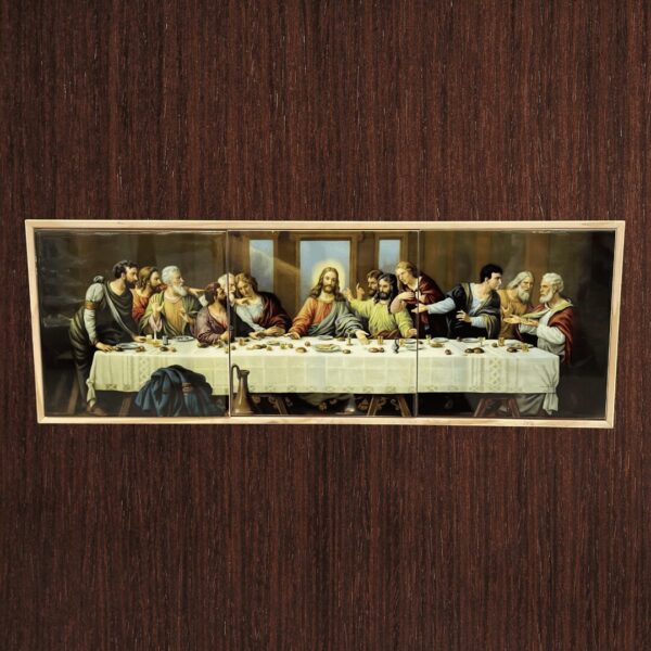 Arte do mural Decorativo Santa Ceia 15x45 cm