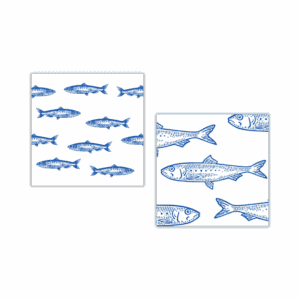 Dupla de Azulejos Peixes – Fita 3M ou Moldura Moderna