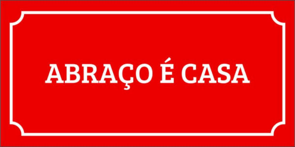 Arte do trio de Azulejos Plaquinhas Frases Inspiradoras: Abraço é Casa