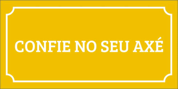 Arte do trio de Azulejos Plaquinhas Frases Inspiradoras: Confie no Seu Axé