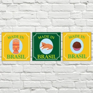 Trio de Azulejos Made in Brasil – Escolha seus Ícones