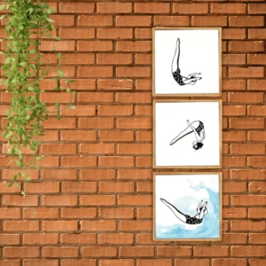 Trio de Azulejos Mergulho – Fita 3M ou Moldura Moderna