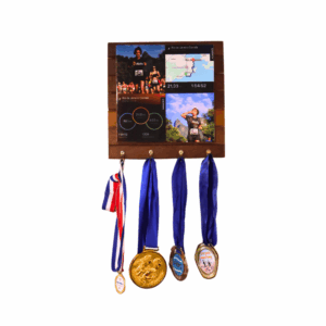 Porta-Medalhas Personalizado com 1 ou 4 Fotos – Moldura Ripada