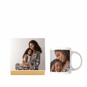 Azulejo Quadrado M + Caneca – Com Foto