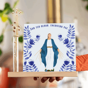 Azulejo Decorativo Sob Teu Olhar Encontro Paz – Imagem de Maria