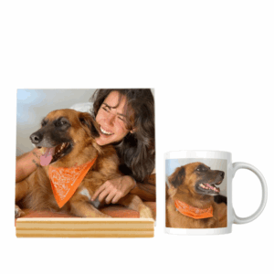 Azulejo Quadrado G + Caneca – Com Foto