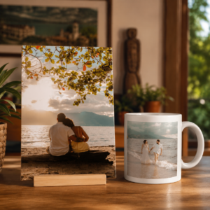 Combo Azulejo Retangular e Caneca Personalizados com Sua Foto