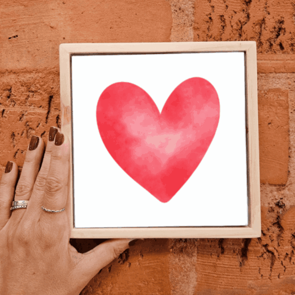 Azulejo decorativo da Zazulê com a arte Amor – Ilustração de Coração
