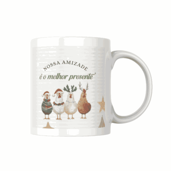 Arte da caneca Nossa Amizade é o Melhor Presente Tema de Natal