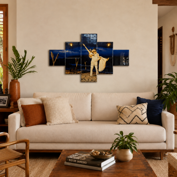 Mural Personalizado com 9 Azulejos Sua Foto em 9 Partes decorando o cantinho da casa