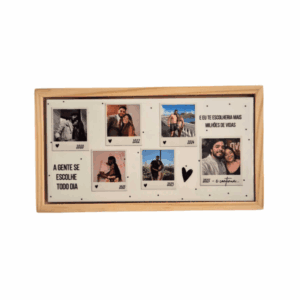 Azulejo Decorativo + Moldura – Casal Polaroid *com sua foto