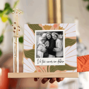Azulejo Personalizado Vó Tem Amor em Dobro com Sua Foto – Base Flor