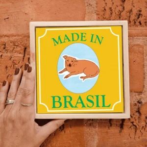 Azulejo Decorativo Cachorro Caramelo Made in Brasil