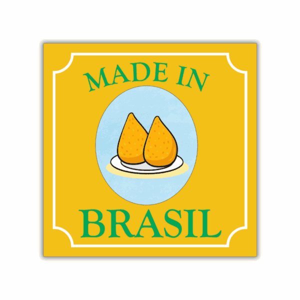 Arte do azulejo decorativo Coxinha Made in Brasil