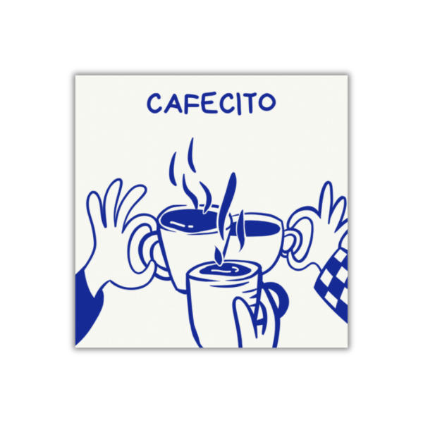Arte do mini azulejo com ímã Cafecito