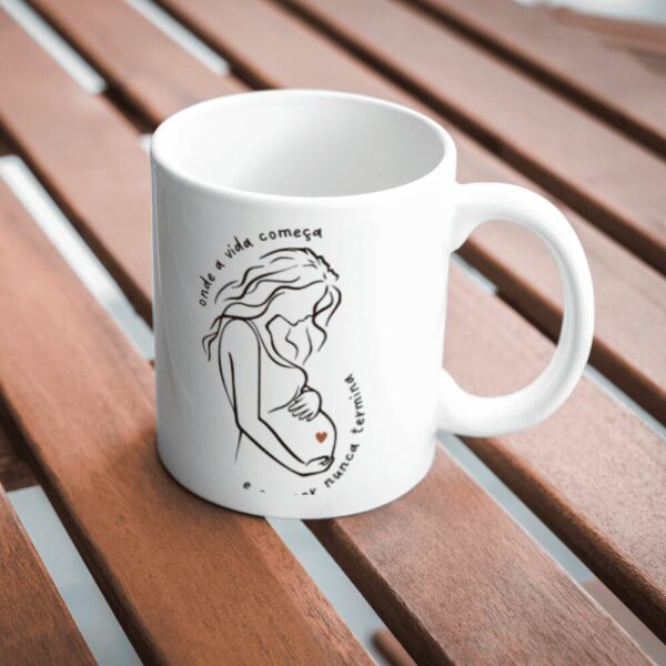 Caneca de cerâmica personalizada Zazulê: Onde a Vida Começa e Nunca Termina