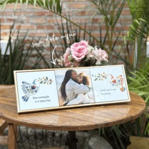 Trio de Azulejos Personalizados 15×45 com Moldura Moderna