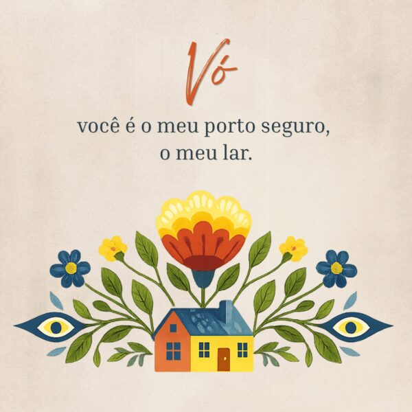 Arte do azulejo Vó, você é o meu porto seguro, o meu lar