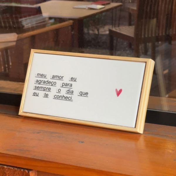 Azulejo decorativo da Zazulê com a arte Romântico “Meu Amor, Eu Agradeço”
