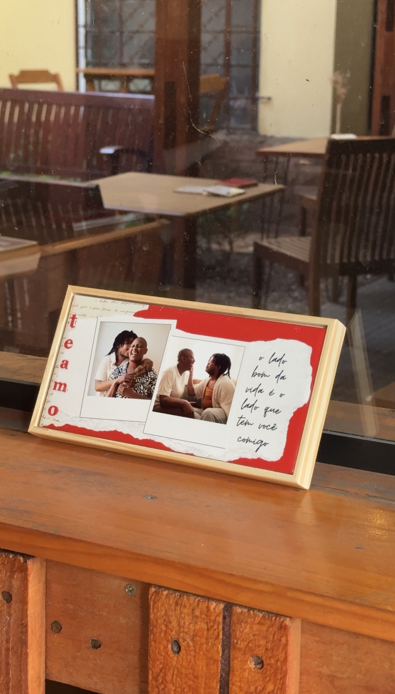Azulejo Personalizado com Fotos e Frase Romântica