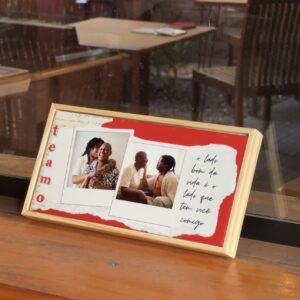 Azulejo Personalizado com Fotos e Frase Romântica