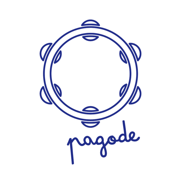 Um pandeiro com a palavra 'pagode'