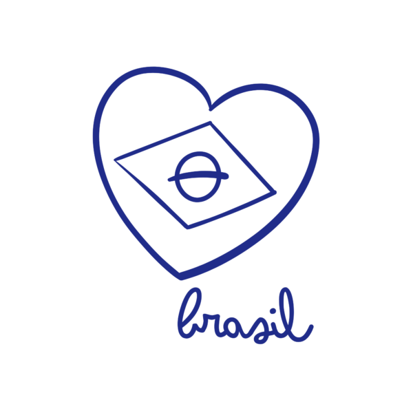 Coração com símbolo do Brasil