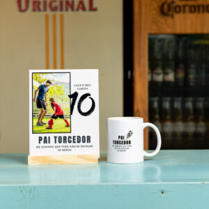 Pai Torcedor | Kit Presente Dia dos Pais | Azulejo Decorativo + Caneca Personalizada