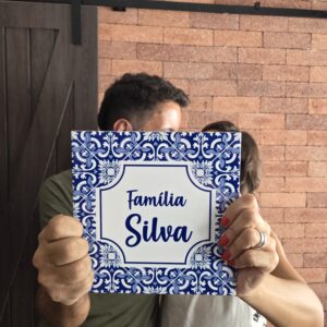 Azulejo Personalizado Sobrenome da Família – Modelo Clássico Português