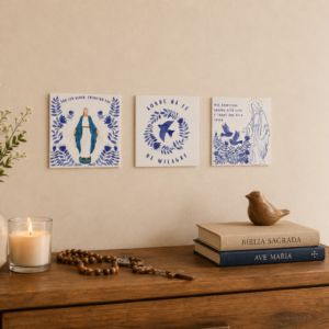 Trio de Azulejos Decorativos Fé – Nossa Senhora Aparecida