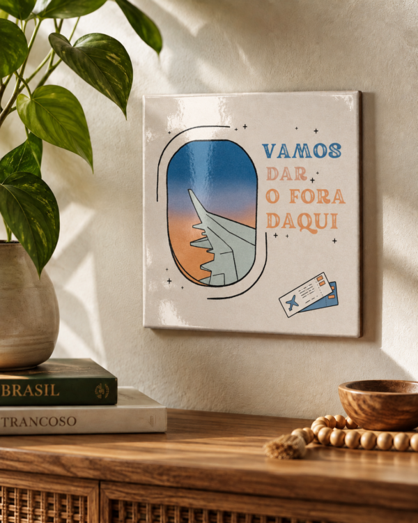 Azulejo Decorativo Vamos Dar o Fora Daqui – Viagem