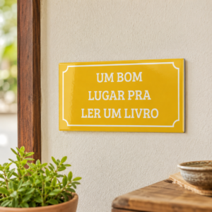 Azulejo Decorativo Plaquinha- Um Bom Lugar Pra Ler Um Livro