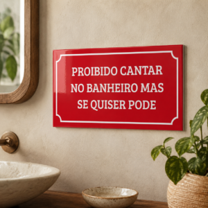 Azulejo Decorativo – Proibido Cantar no Banheiro