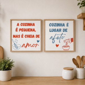 Combo 2 Azulejos Decorativos para Cozinha – Amor & Afeto