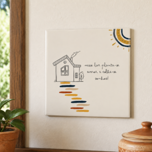 Azulejo Decorativo Nesse Lar Planta-se Amor e Colhe-se Sonhos