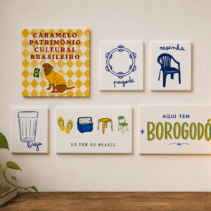 Kit Brasilidades com 6 Azulejos Decorativos