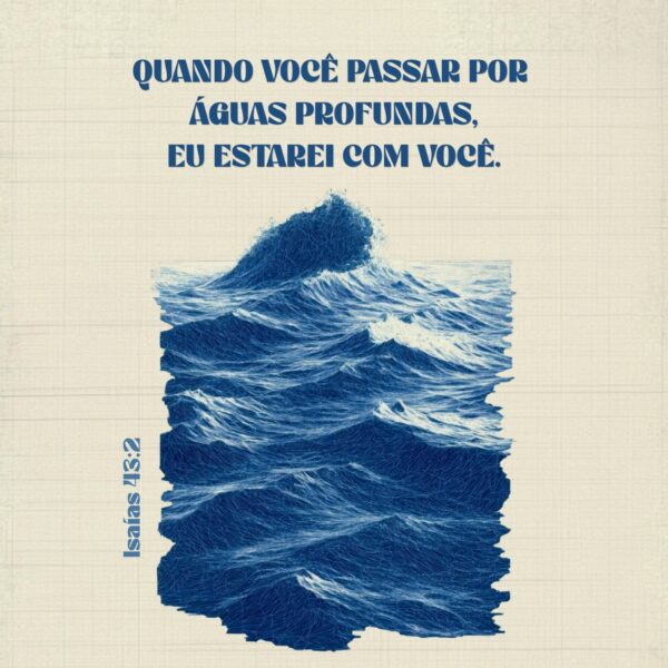 Arte do azulejo decorativo Isaías 43:2 Quando Você Passar por Águas Profundas