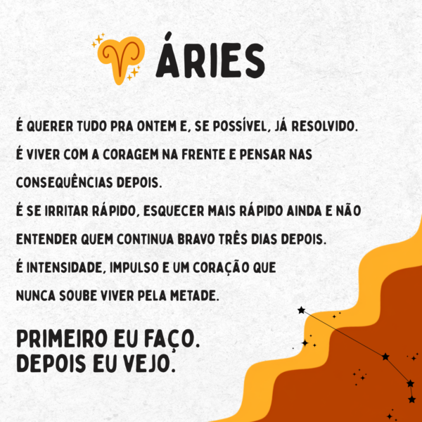 Arte do azulejo signo de Áries: símbolo, traços da personalidade ariana e a frase Primeiro eu faço, depois eu vejo