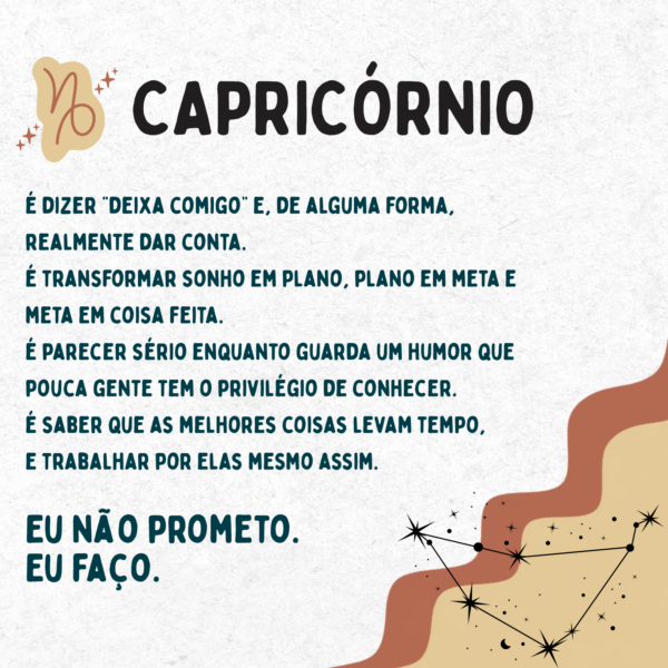 Arte do azulejo signo de Capricórnio: símbolo, traços da personalidade capricorniana e a frase Eu não prometo, eu faço